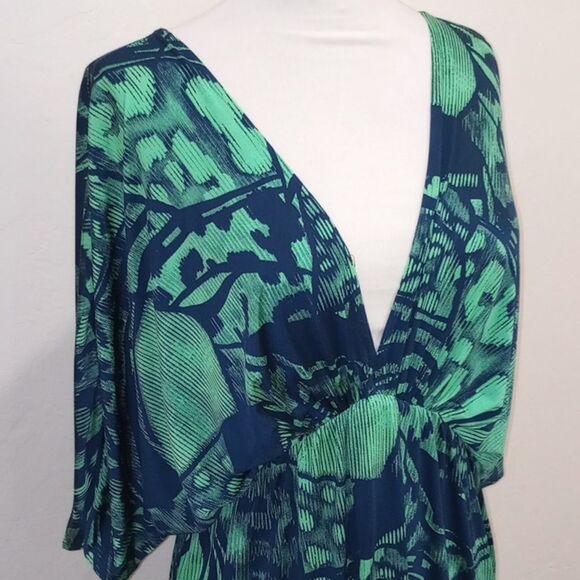 NEW! T-Bags Los Angeles Plunging Kimono Style Dress Beach Cover Up - L - Picture 4 of 9